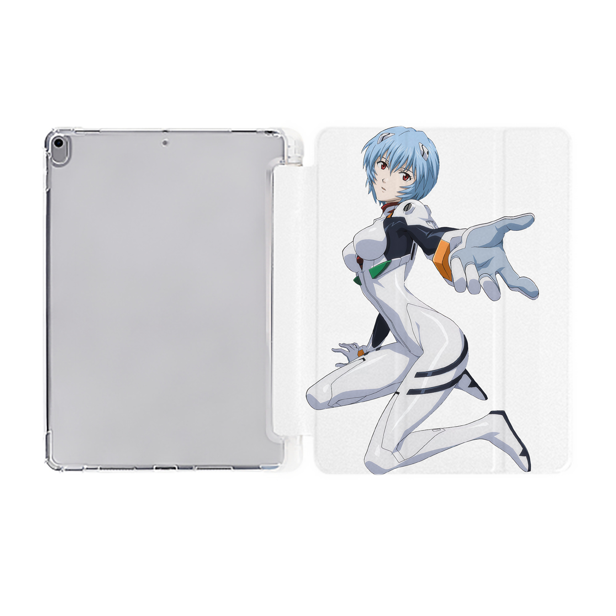 （画像用） EVA 新世紀エヴァンゲリオン IPad ケース ペン収納付き 三つ折りスタンド PUレザー×シリコン 対応機種9.5/10.5/10.9インチ